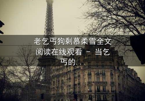 老乞丐狗剩慕柔雪全文阅读在线观看 - 当乞丐的逆袭遇上豪门千金的秘密纠缠