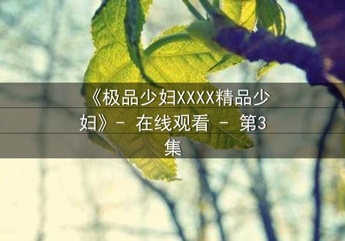 《极品少妇XXXX精品少妇》- 在线观看 - 第3集