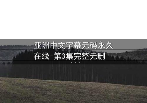 亚洲中文字幕无码永久在线-第3集完整无删 - 一场跨越禁忌的视觉盛宴