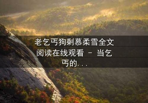 老乞丐狗剩慕柔雪全文阅读在线观看 - 当乞丐的逆袭揭开豪门惊天秘密!