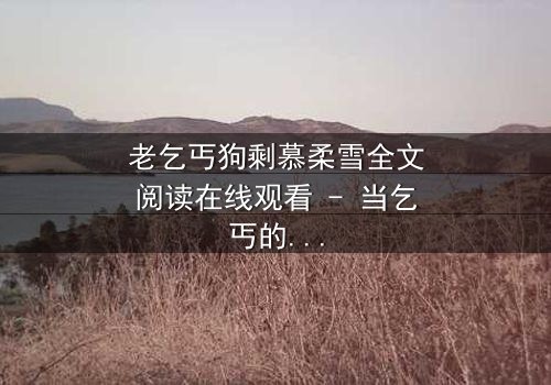 老乞丐狗剩慕柔雪全文阅读在线观看 - 当乞丐的逆袭遇上豪门千金的救赎,真相令人窒息!